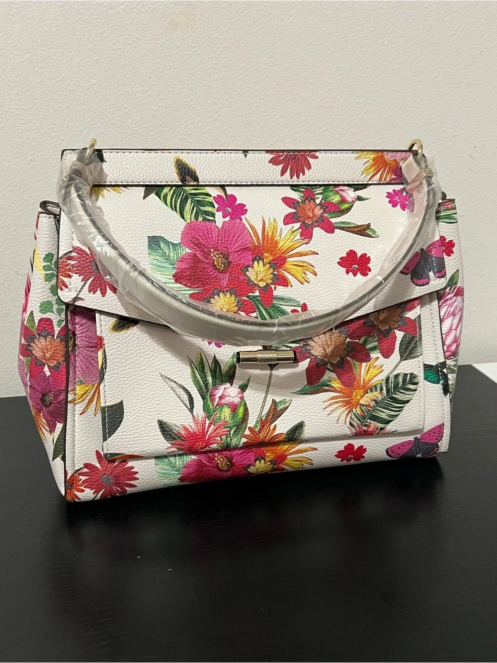 NWT Fiorelli Flynn Large Satchel Savannah Multicolor Floral Handbag Shoulder Bag